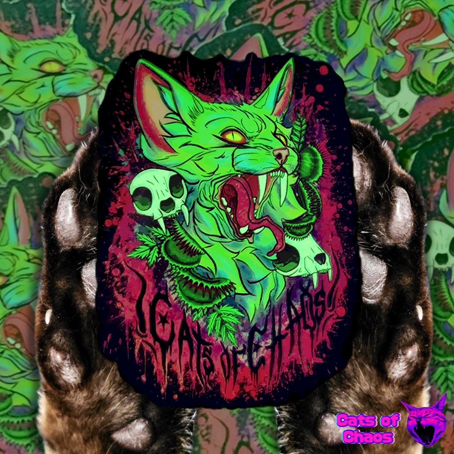 Venomous Cat Glow In The Dark Sticker - Cats of Chaos