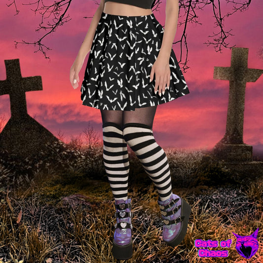 All - Over Print Bats Mini Skirt - Cats of Chaos