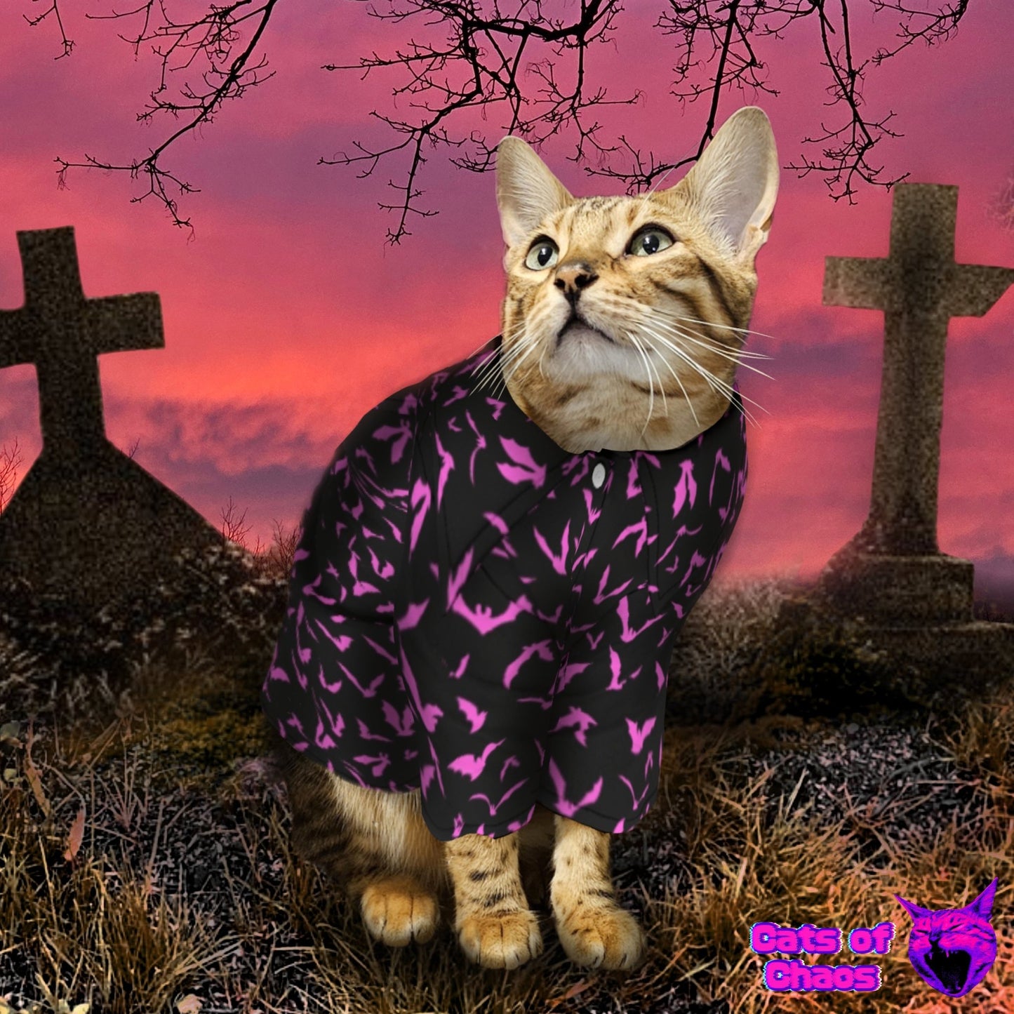 All - Over Print Bats Pet‘s Hawaiian Shirt - Cats of Chaos