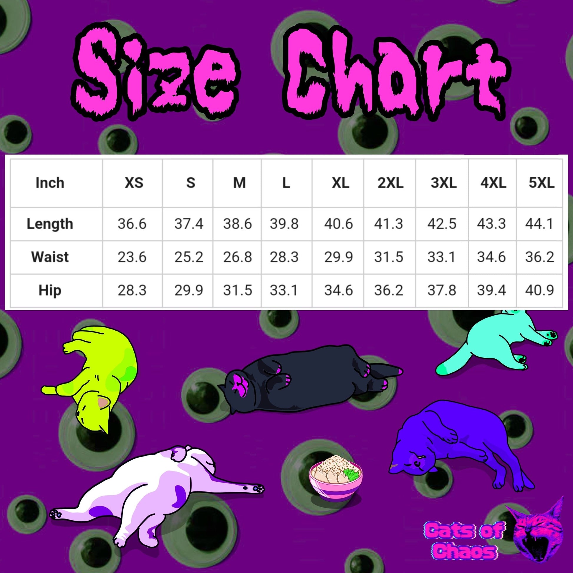 All - Over Print Googly Eyes Black Cat High Waist Leggings - Cats of Chaos