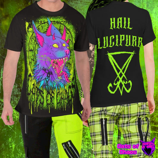 HAIL LUCIPURR Unisex Softstyle Cotton T-Shirt - Cats of Chaos