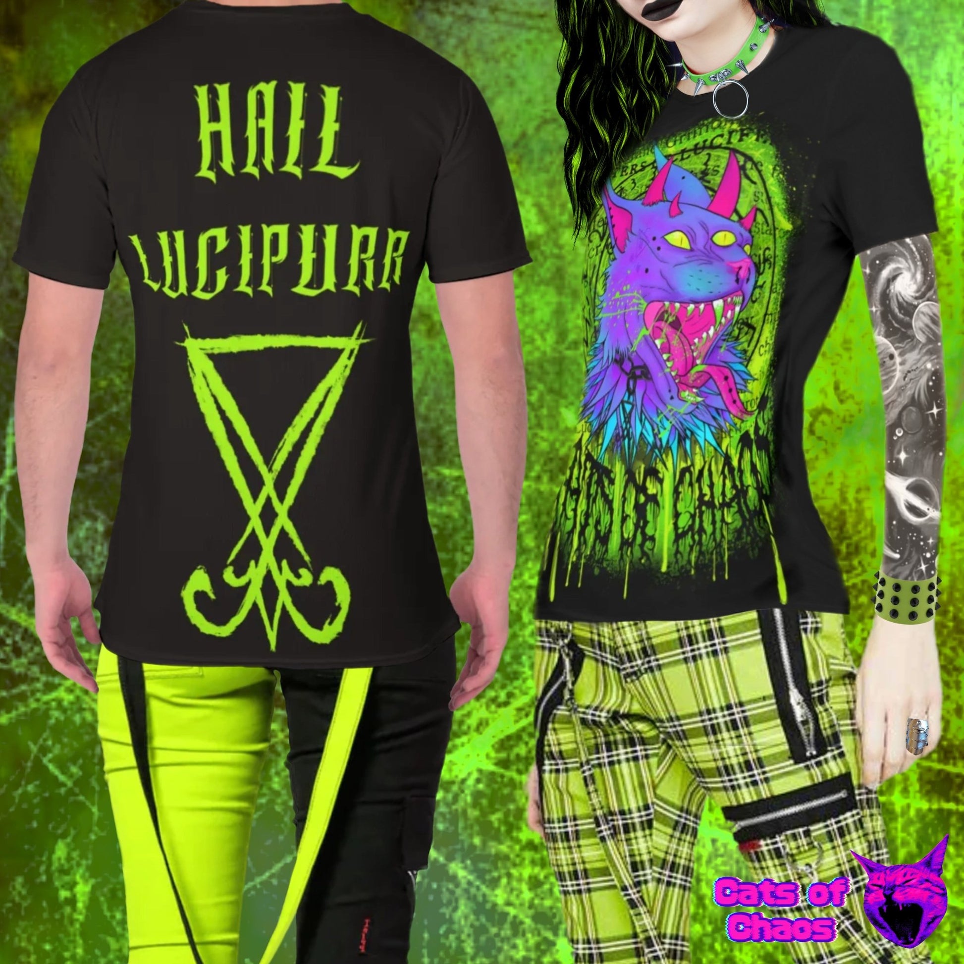 HAIL LUCIPURR Unisex Softstyle Cotton T-Shirt - Cats of Chaos