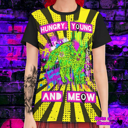 Hungry, Young and Meow Unisex Softstyle T-Shirt - Cats of Chaos