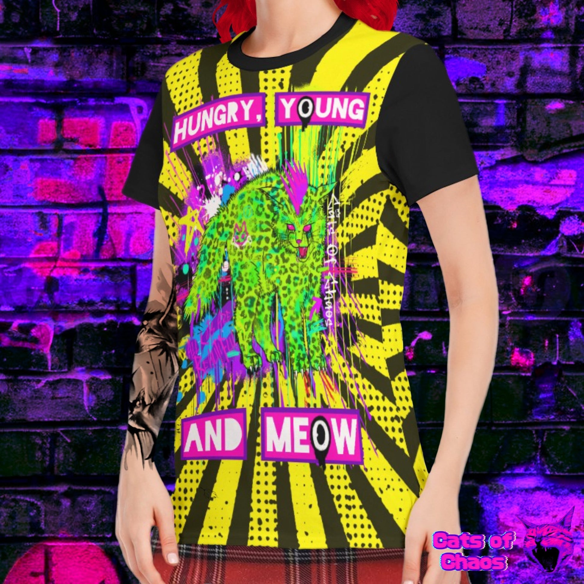 Hungry, Young and Meow Unisex Softstyle T-Shirt - Cats of Chaos