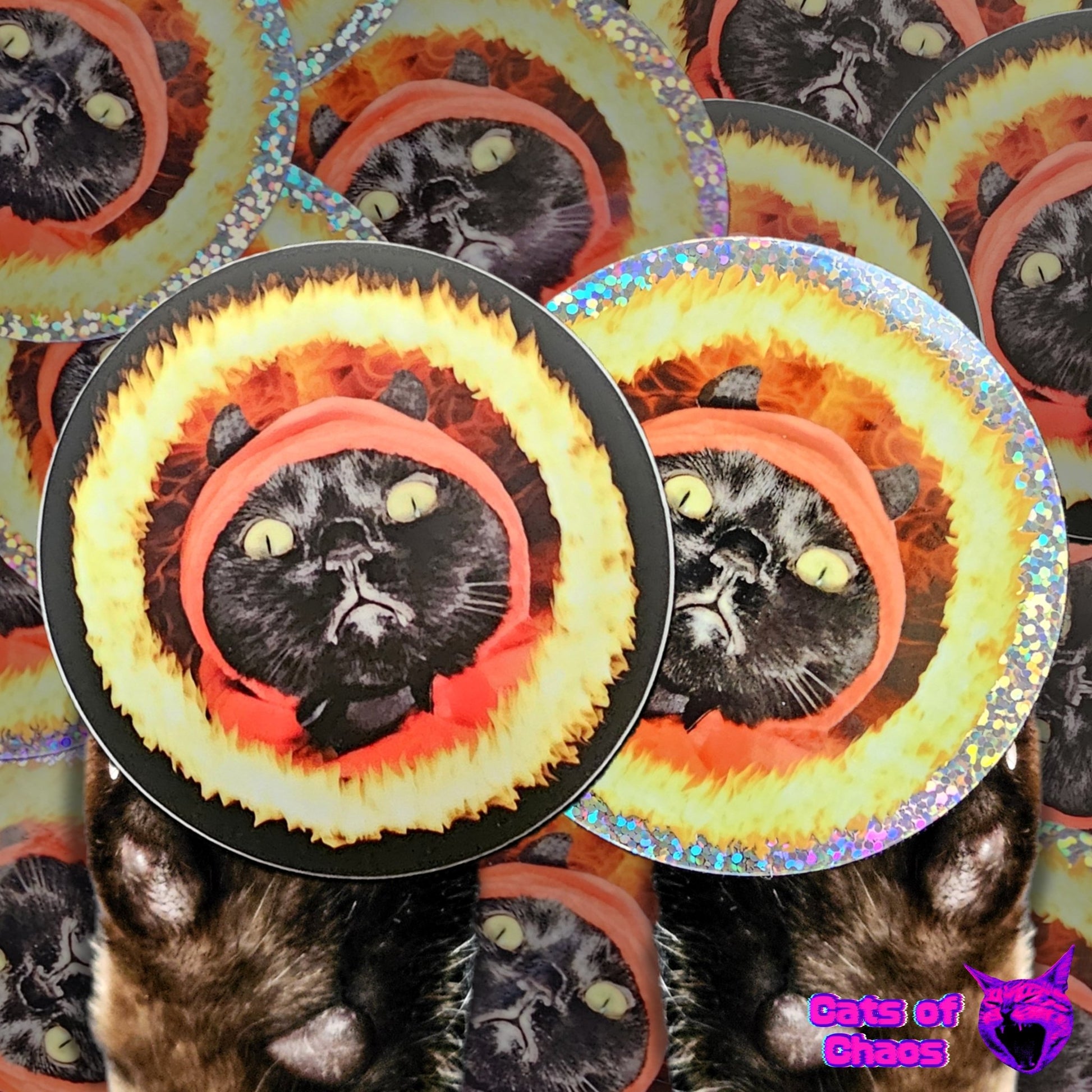 Marshadow The Devil Round Sticker - Cats of Chaos