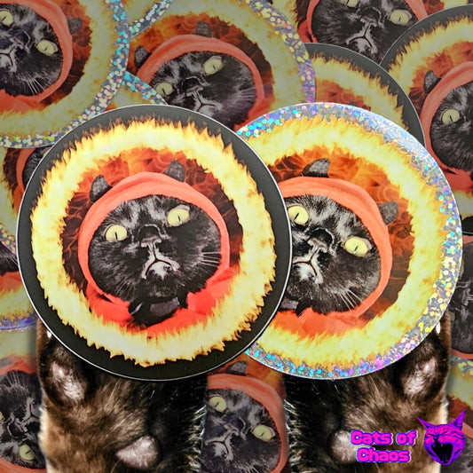 Marshadow The Devil Round Sticker - Cats of Chaos