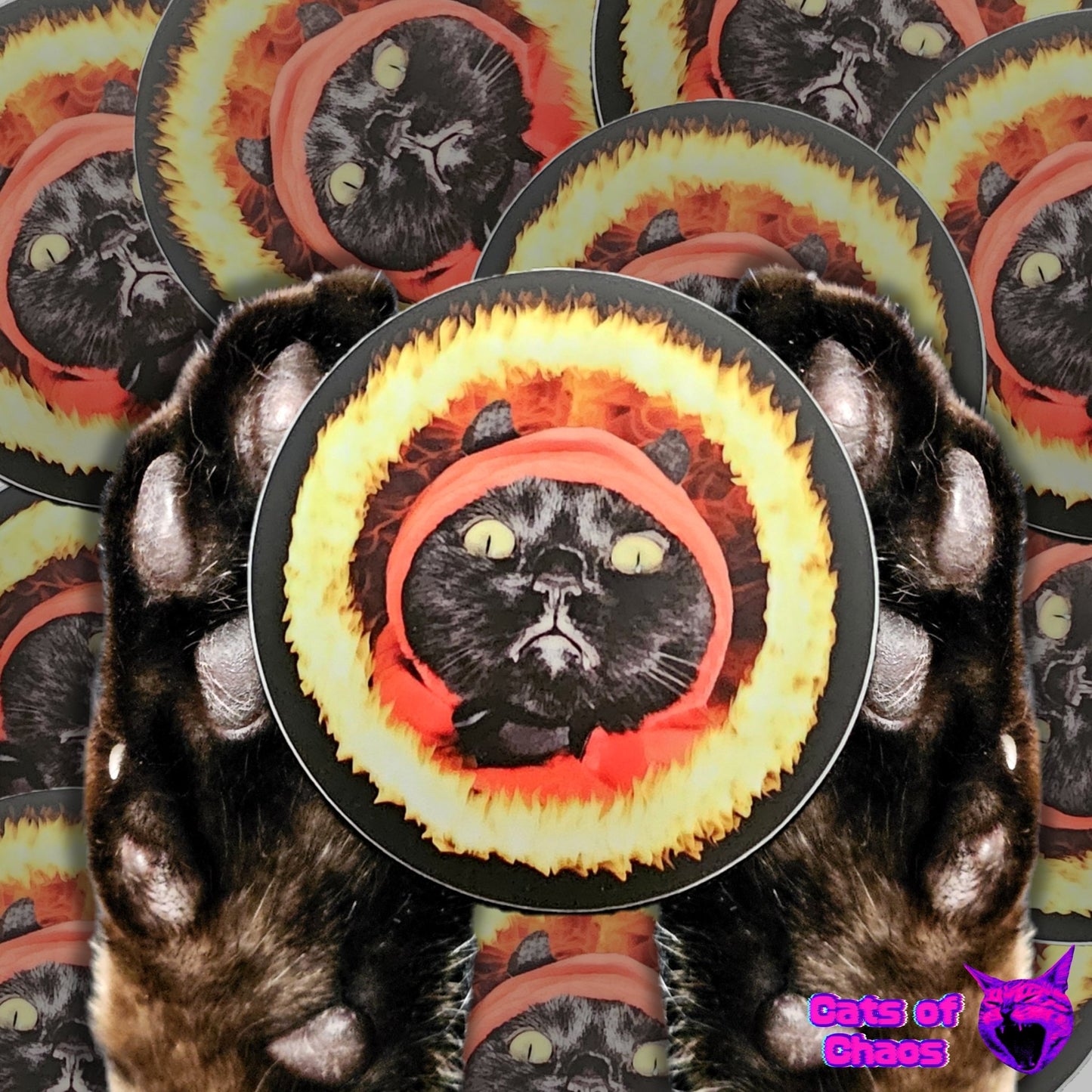 Marshadow The Devil Round Sticker - Cats of Chaos