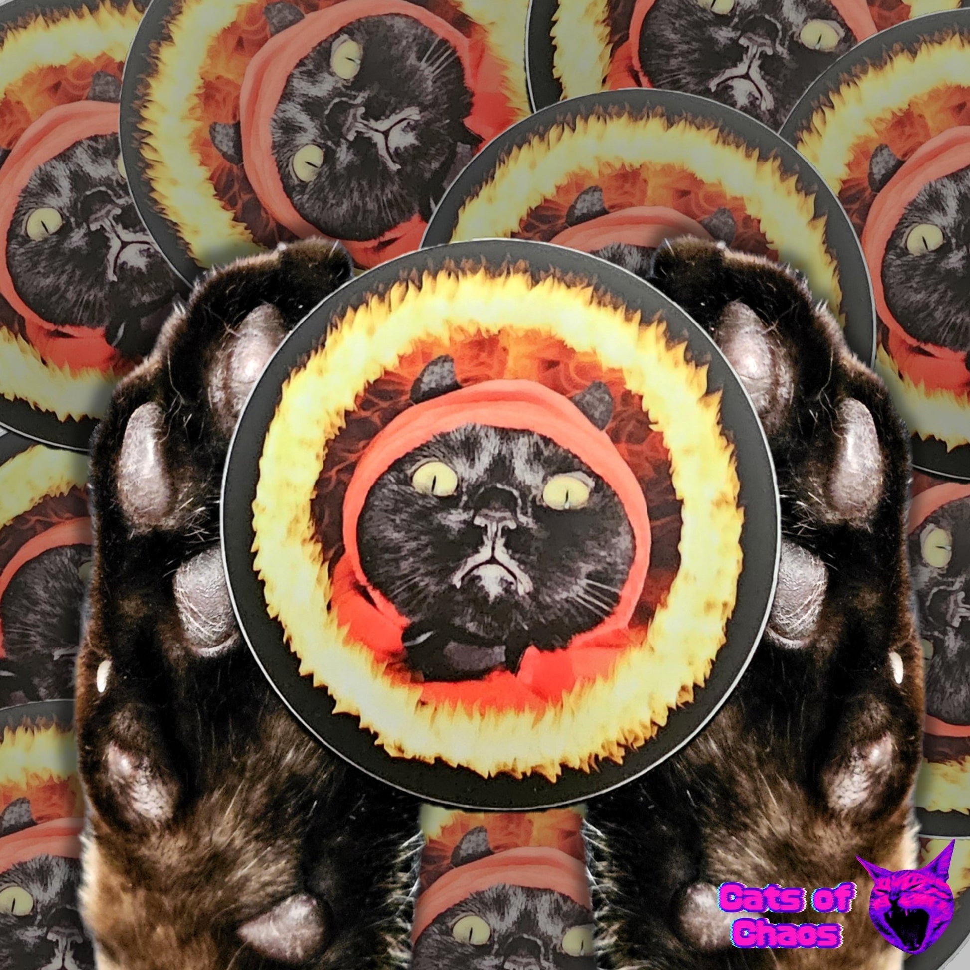 Marshadow The Devil Round Sticker - Cats of Chaos