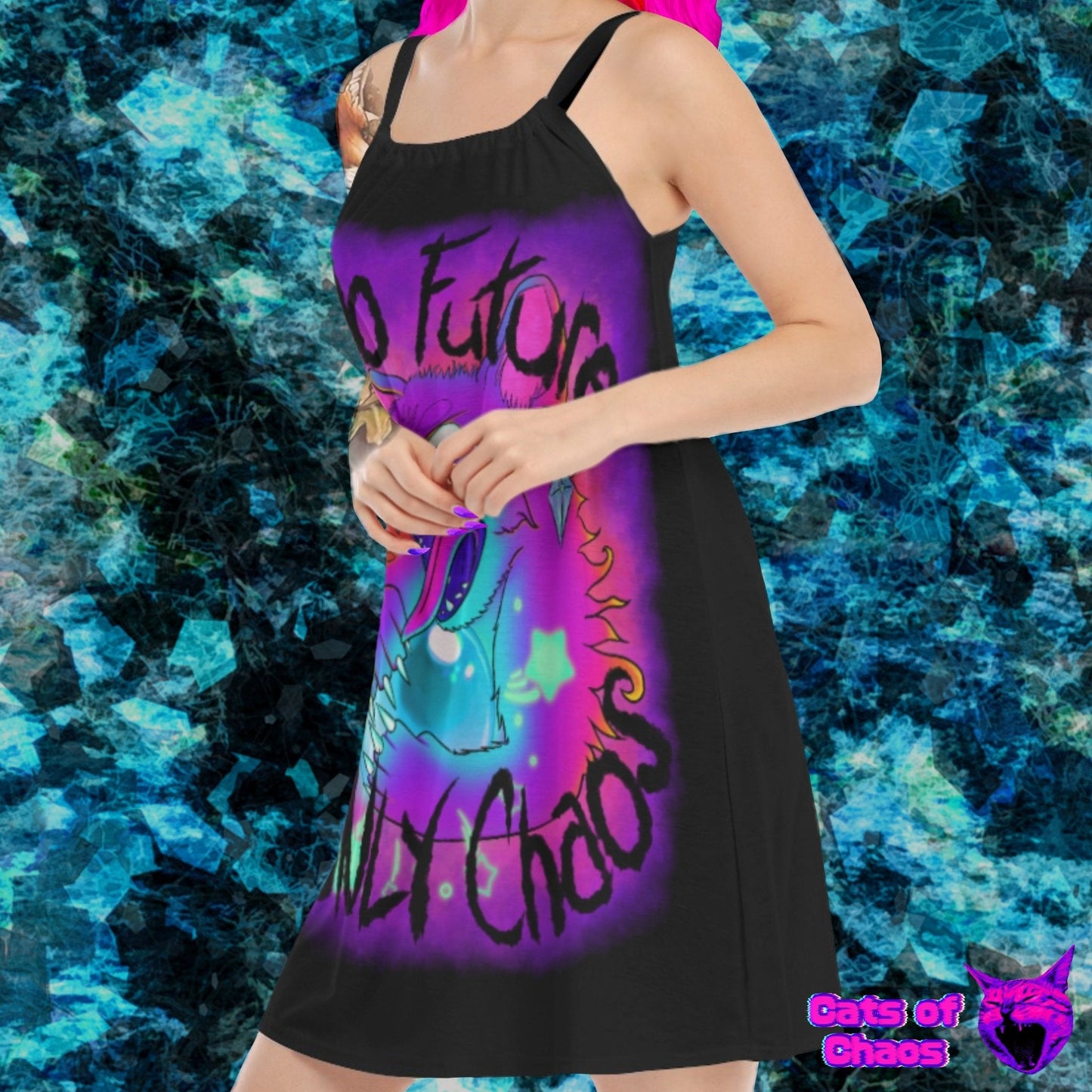 No Future Only Chaos Sleeveless Cami Dress - Cats of Chaos