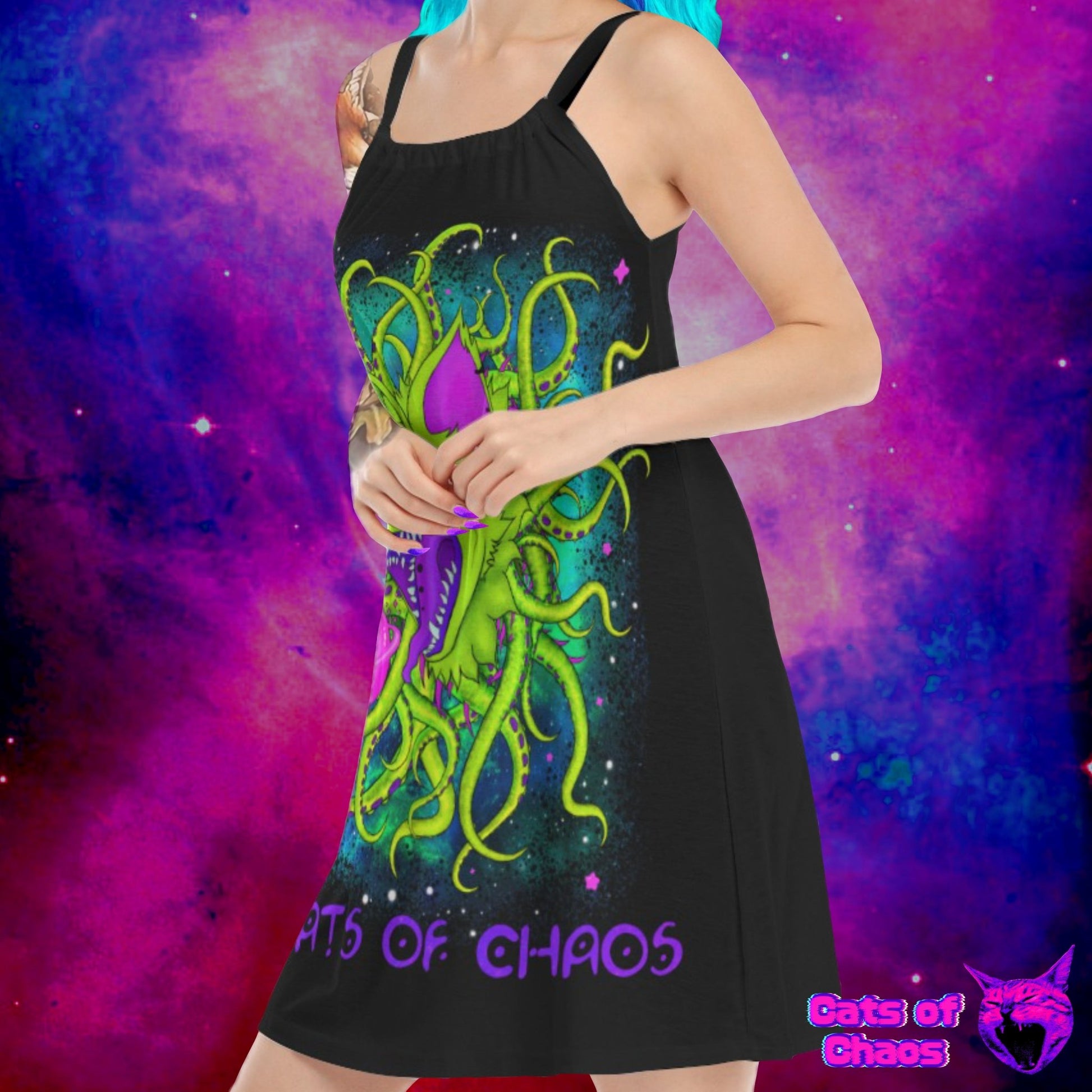 Space Cat Sleeveless Cami Dress - Cats of Chaos