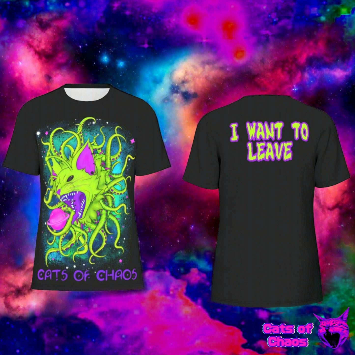 Space Cat Unisex Softstyle Cotton T-Shirt - Cats of Chaos