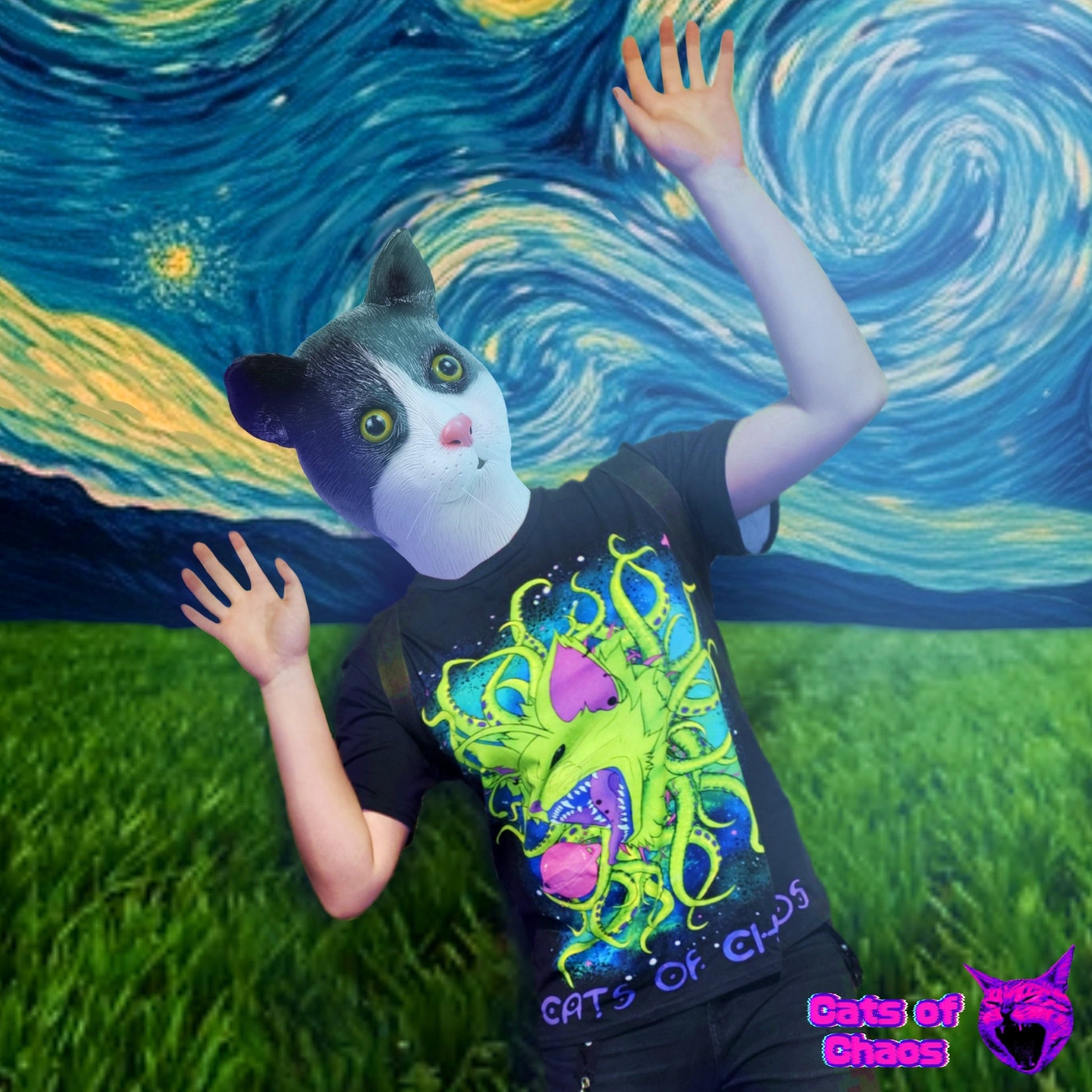 Space Cat Unisex Softstyle Cotton T-Shirt - Cats of Chaos