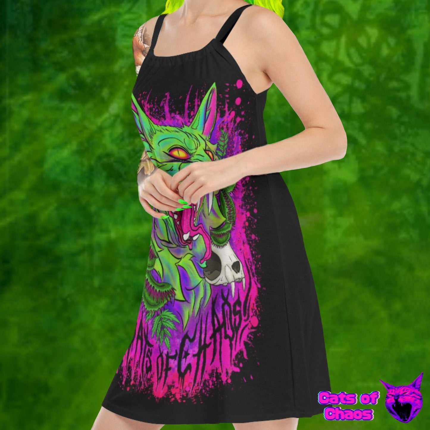 Venomous Cat Sleeveless Cami Dress - Cats of Chaos
